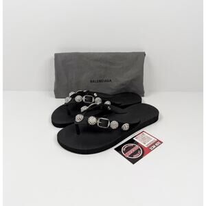 Size 6 - Balenciaga Cagole Stud Rubber Thong Sandals NEW!